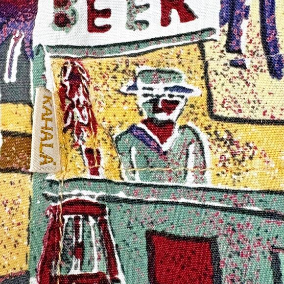 Vintage AVI Collection Kahala Hawaiian Shirt Large Yellow Baja Mexico Tacos Beer - Picture 9 of 15